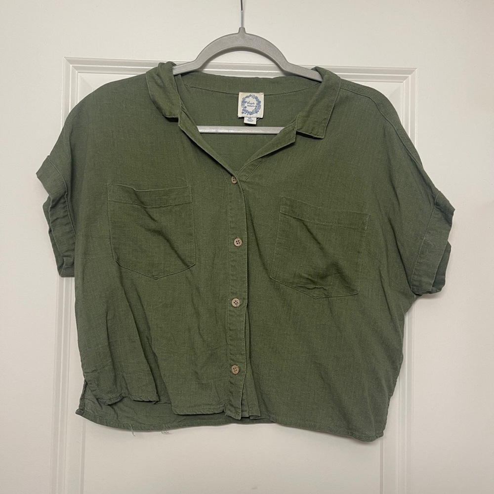 Blue rain cropped top